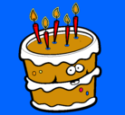 Dibujo Pastel de cumpleaños 2 pintado por pastis 