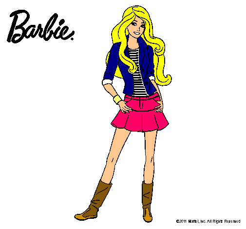 Dibujo Barbie juvenil pintado por Nerea1999