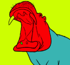 Dibujo Hipopótamo con la boca abierta pintado por majito