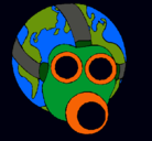 Dibujo Tierra con máscara de gas pintado por jajajajja12