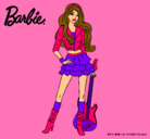 Dibujo Barbie rockera pintado por coquito
