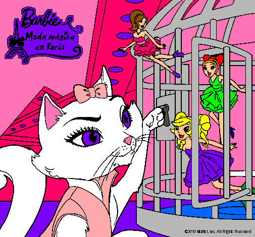 Dibujo La gata de Barbie descubre a las hadas pintado por fabilindaaaaaa
