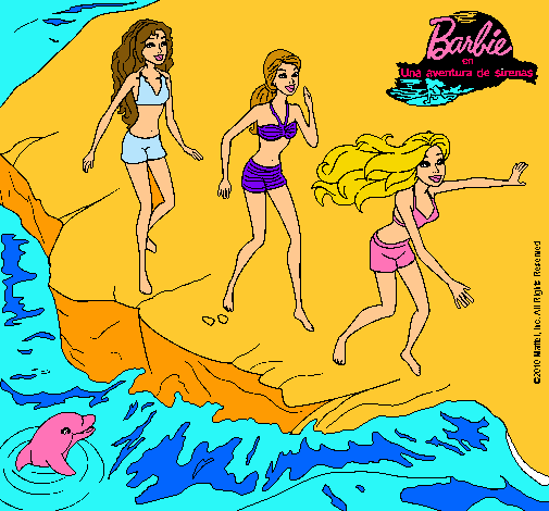 Barbie y sus amigas en la playa