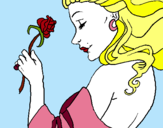 Dibujo Princesa con una rosa pintado por jenni1821