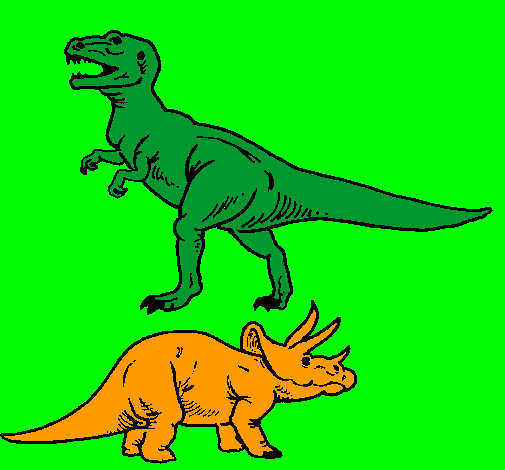 Triceratops y tiranosaurios rex