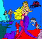 Dibujo Barbie sirena y la reina sirena pintado por takatica