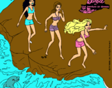 Dibujo Barbie y sus amigas en la playa pintado por ANNYLETH