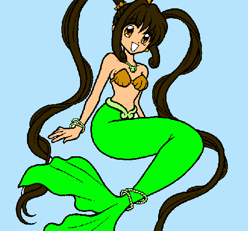 Dibujo Sirena con perlas pintado por antonia542