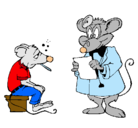 Dibujo Doctor y paciente ratón pintado por Aannddrree