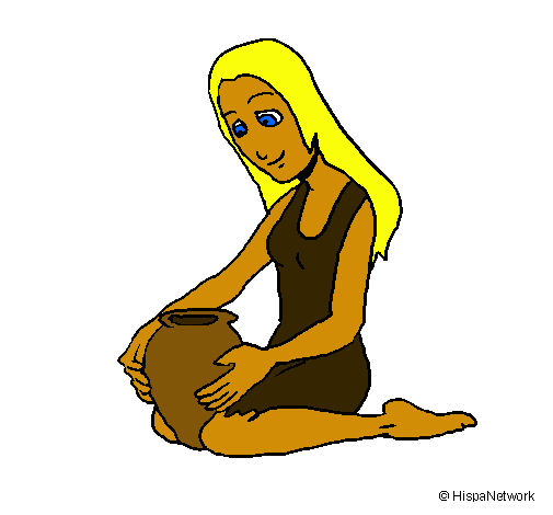 Dibujo Mujer y jarrón pintado por AliciaBell