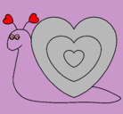 Dibujo Caracol corazón pintado por caracaro