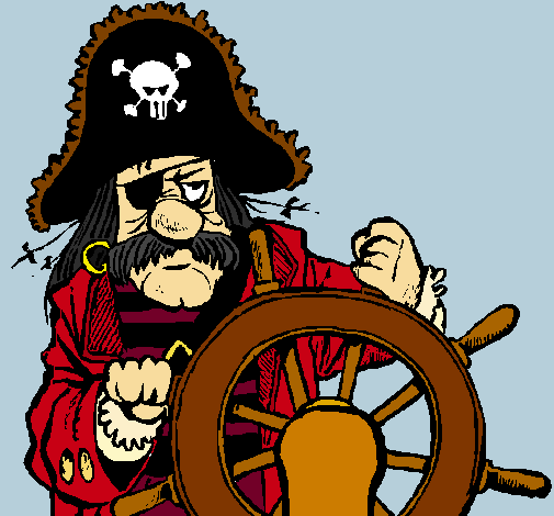 Dibujo Capitán pirata pintado por capi