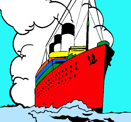 Dibujo Barco de vapor pintado por aquiles