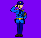 Dibujo Policía saludando pintado por montsita