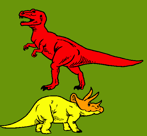 Triceratops y tiranosaurios rex