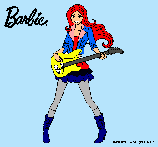 Dibujo Barbie guitarrista pintado por zumi
