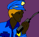 Dibujo Policía con el walkie pintado por Tunoviaestar