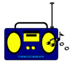 Dibujo Radio cassette 2 pintado por burro