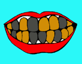 Dibujo Boca y dientes pintado por DIENTES 