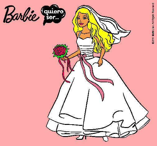 Dibujo Barbie vestida de novia pintado por AliciaBell