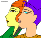 Dibujo Ramsés y Nefertiti pintado por gtmb