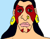 Dibujo Hombre maya pintado por MAYALITO