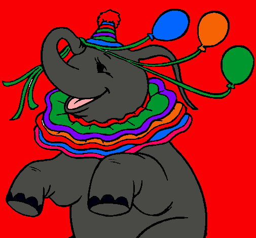 Elefante con 3 globos