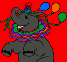 Dibujo Elefante con 3 globos pintado por 1004