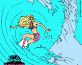 Dibujo Barbie practicando surf pintado por aliccia