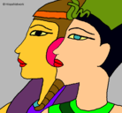 Dibujo Ramsés y Nefertiti pintado por lulis