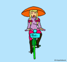 Dibujo China en bicicleta pintado por andreaaaaaaaaa