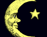 Dibujo Luna y estrella pintado por lucianaper