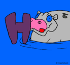Dibujo Hipopótamo pintado por ccdtft