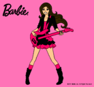 Dibujo Barbie guitarrista pintado por valebrack12