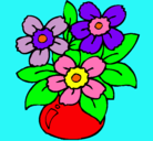 Dibujo Jarrón de flores pintado por naipí