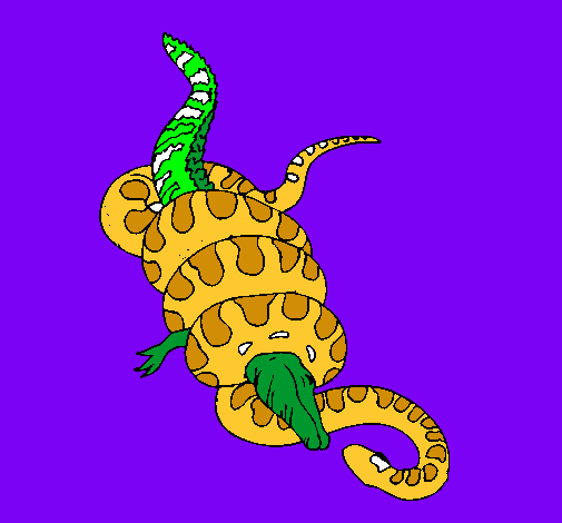 Dibujo Anaconda y caimán pintado por isaacespon