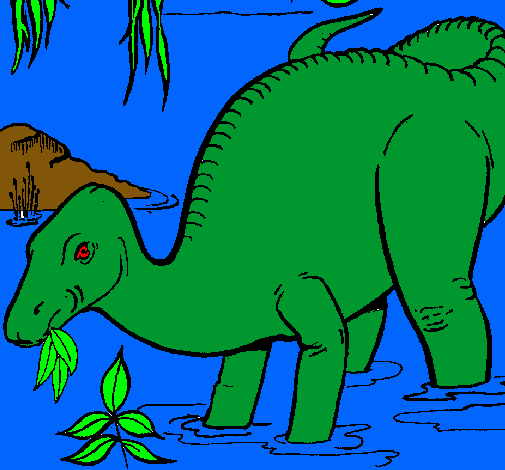 Dibujo Dinosaurio comiendo pintado por Erick8