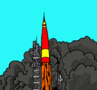 Dibujo Lanzamiento cohete pintado por aquiles