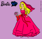 Dibujo Barbie vestida de novia pintado por zumi
