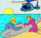 Dibujo Rescate ballena pintado por xime6