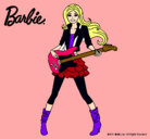 Dibujo Barbie guitarrista pintado por karitogodoy