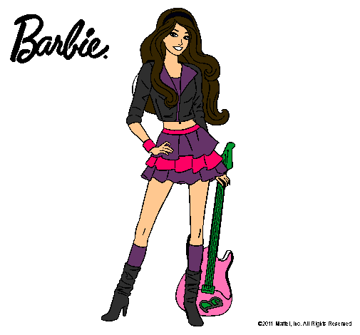 Dibujo Barbie rockera pintado por dani