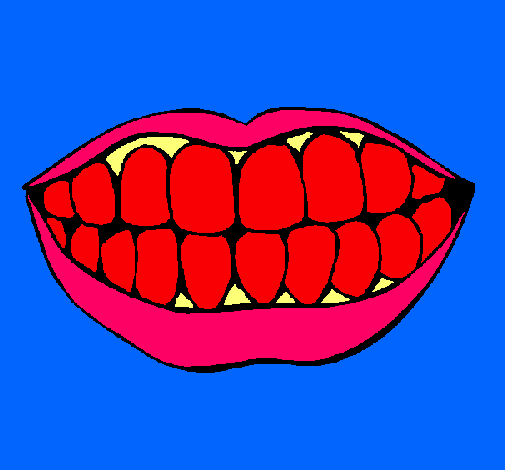 Dibujo Boca y dientes pintado por victorvp