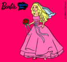 Dibujo Barbie vestida de novia pintado por zendaya