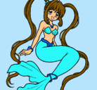 Dibujo Sirena con perlas pintado por Stawberry
