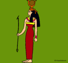 Dibujo Hathor pintado por lulis