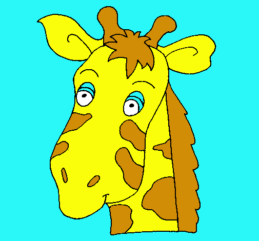 Dibujo Cara de jirafa pintado por majito