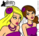 Dibujo Barbie y su amiga pintado por berronica