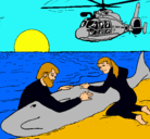 Dibujo Rescate ballena pintado por luciacandela