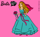 Dibujo Barbie vestida de novia pintado por victoria36